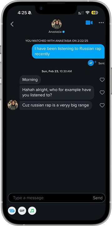 Dating app chat opener example 1